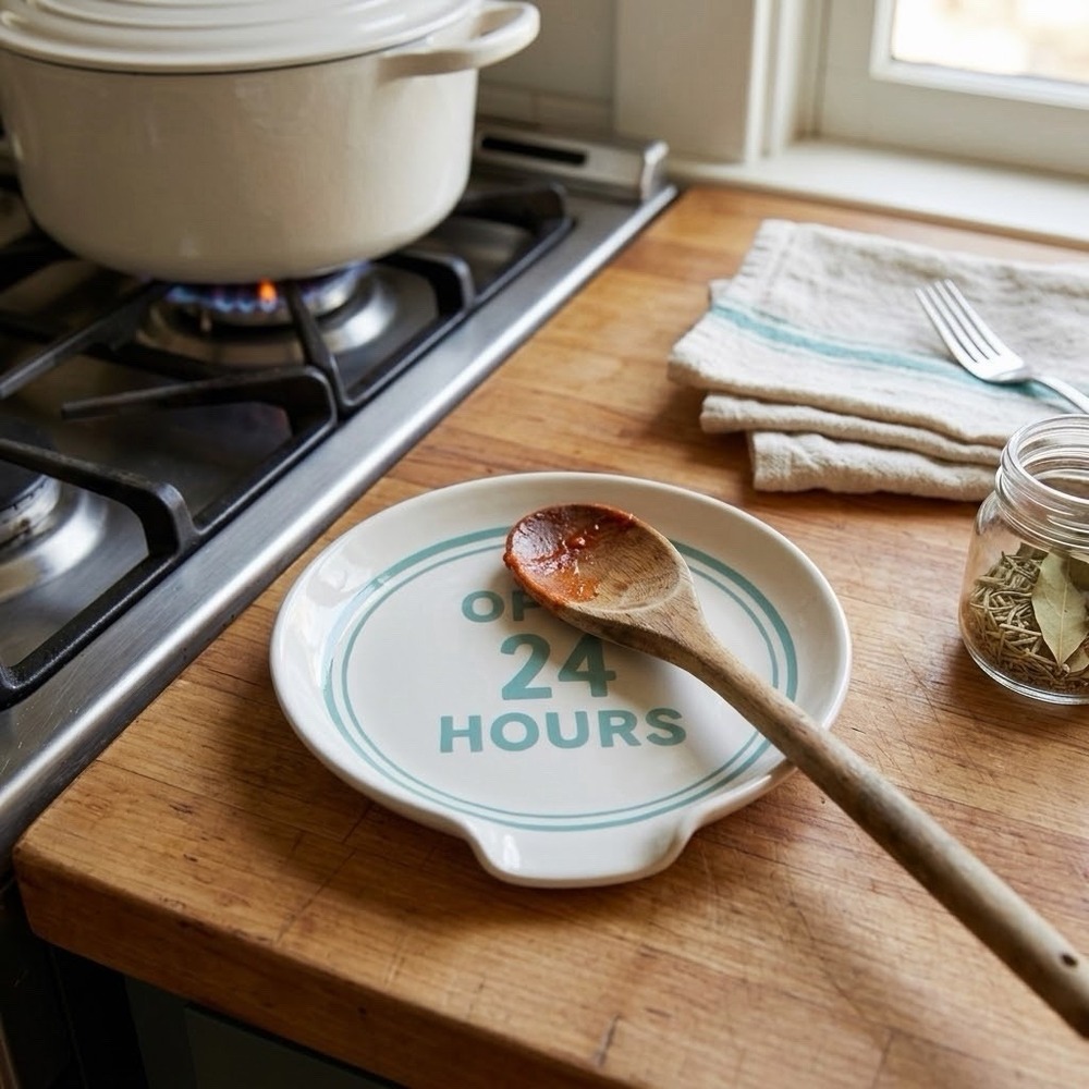 Kate Spade New York Lenox Open 24 Hours Ceramic Spoon Rest Aqua Teal White 5" - Picture 7 of 8